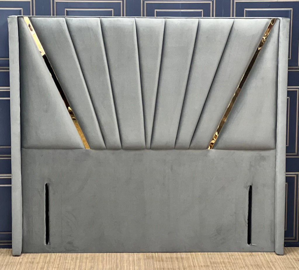 Crown Wing Bed Frame With Gold Strip