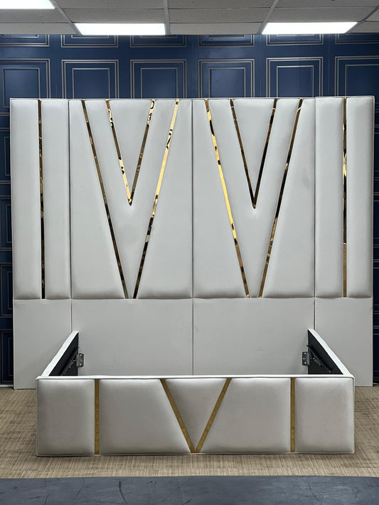 VICTORIA  FULL WALL PANEL BED FRAME WITH TRIM FINSHING