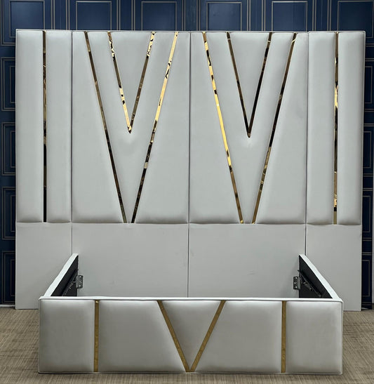 VICTORIA  FULL WALL PANEL BED FRAME WITH TRIM FINSHING