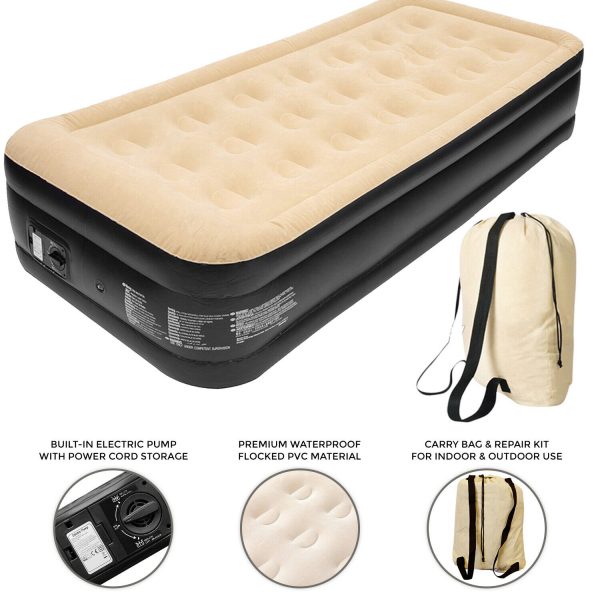 Inflatable High Raised Air Bed Mattress Built- in Electric Pump Double Bed Size