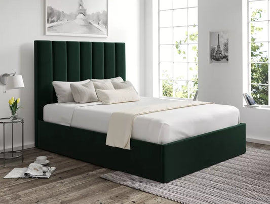 Amalfi Hugo Bottle Green Upholstered Ottoman Bed Frame Only