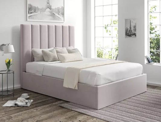 Amalfi Hugo Dove Upholstered Ottoman Bed Frame Only