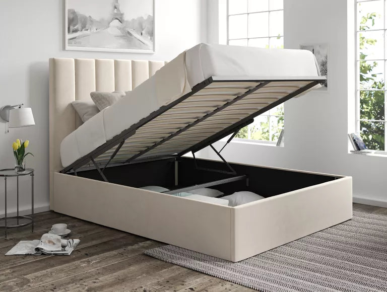 Amalfi Hugo Ivory Upholstered Ottoman Bed Frame Only