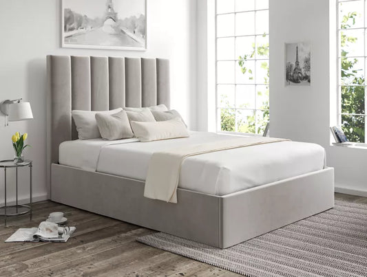 Amalfi Hugo Platinum Upholstered Ottoman Bed Frame Only