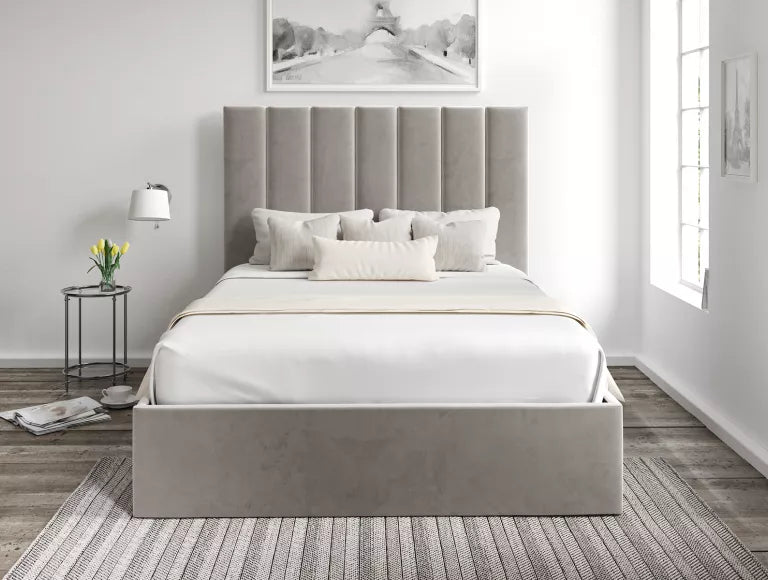 Amalfi Hugo Platinum Upholstered Ottoman Bed Frame Only