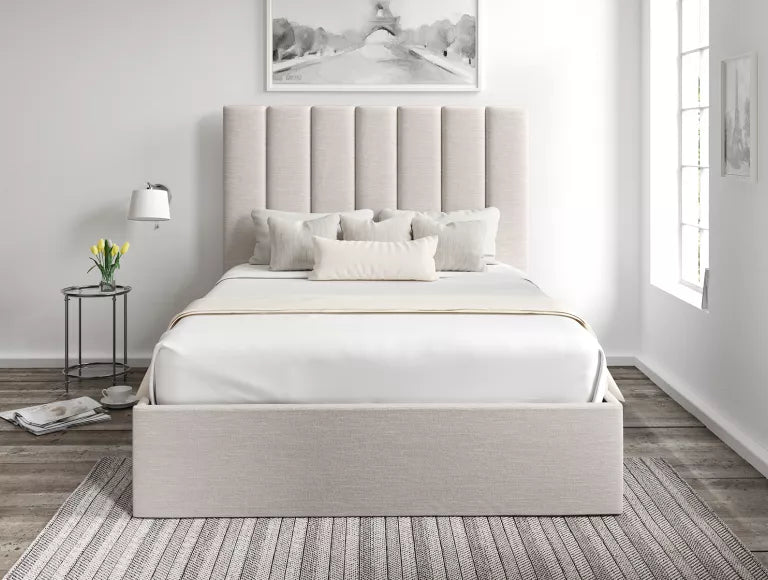 Amalfi Linea Fog Upholstered Ottoman Bed Frame Only