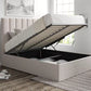 Amalfi Linea Fog Upholstered Ottoman Bed Frame Only
