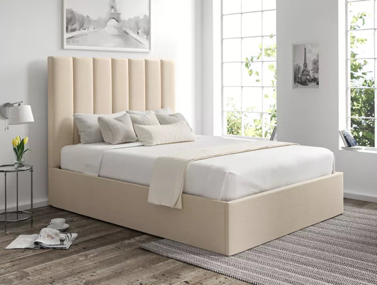 Amalfi Linea Linen Upholstered Ottoman Bed Frame Only
