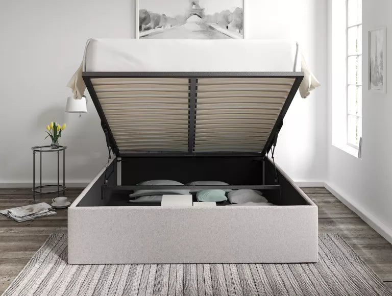 Amalfi Trebla Chalk Upholstered Ottoman Bed Frame Only