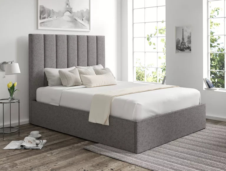 Amalfi Trebla Charcoal Upholstered Ottoman Bed Frame Only