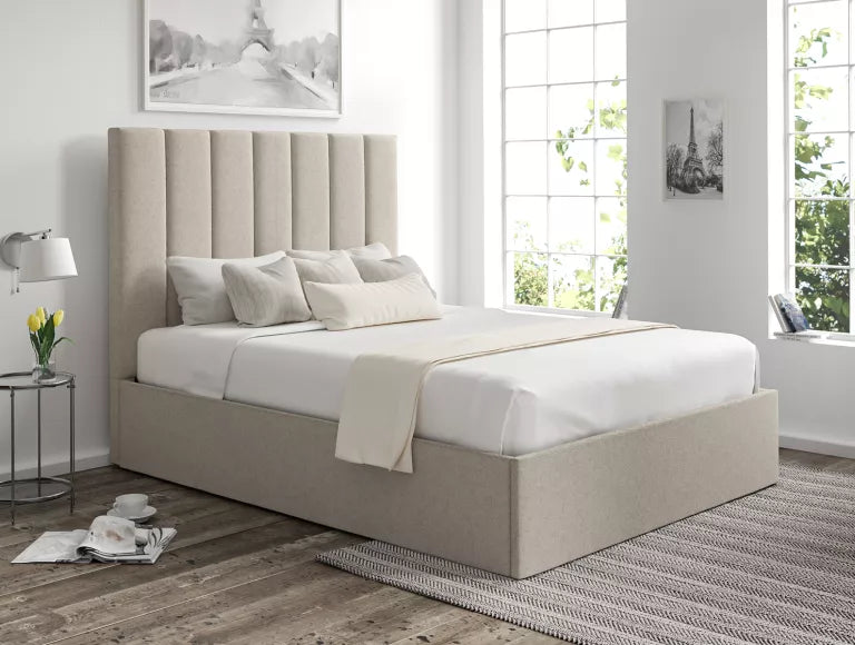 Amalfi Trebla Flax Upholstered Ottoman Bed Frame Only