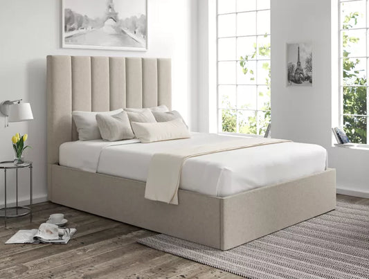 Amalfi Trebla Flax Upholstered Ottoman Bed Frame Only