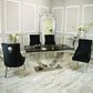 Arial 1.8m Dining Table Set With Black Chairs