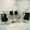 Arial 1.8m Dining Table Set With Black Chairs