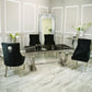Arial 1.8m Dining Table Set With Black Chairs