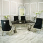 Arial 1.8m Dining Table Set With Black Chairs