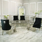 Arial 1.8m Dining Table Set With Black Chairs