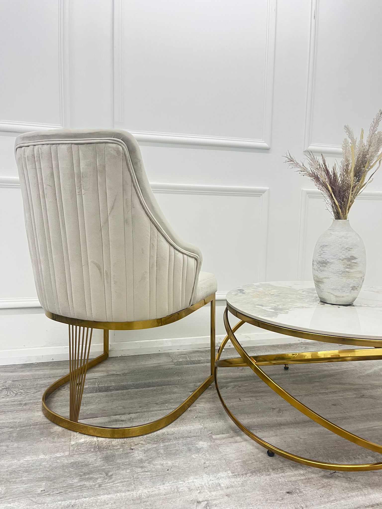 CHELMSFORD VELVET DINING CHAIR GOLD