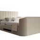 Berkley Upholstered Boucle Ivory Ottoman TV Bed - Bed Frame Only