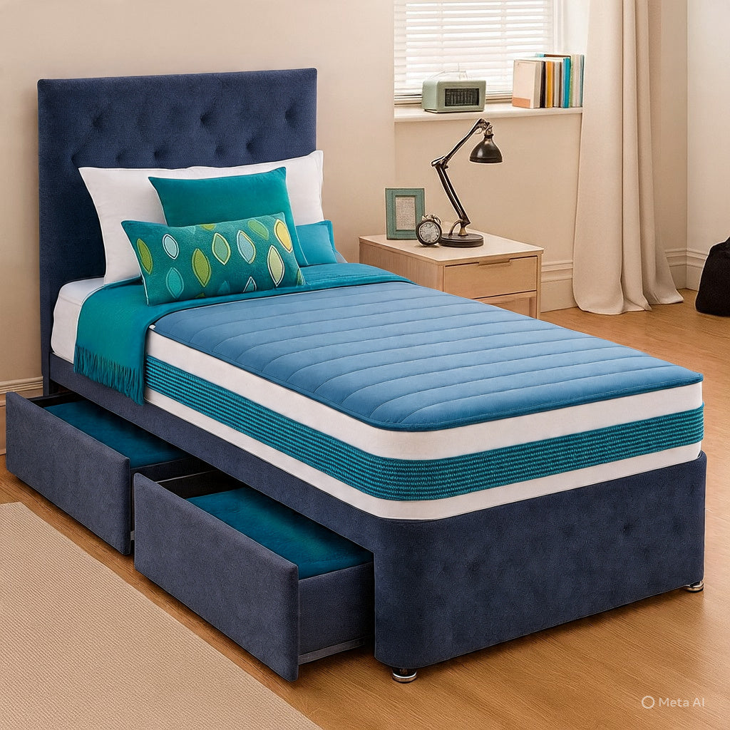 Single Divan Bed Set - Choice of Mattress & Optional Storage