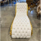 Chaise Lounge Leather White Rococo Style
