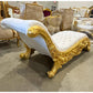 Chaise Lounge Leather White Rococo Style