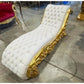 Chaise Lounge Leather White Rococo Style