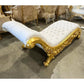 Chaise Lounge Leather White Rococo Style