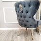 Chelsea Dining Chair with Lion Knocker & Buttoned Back