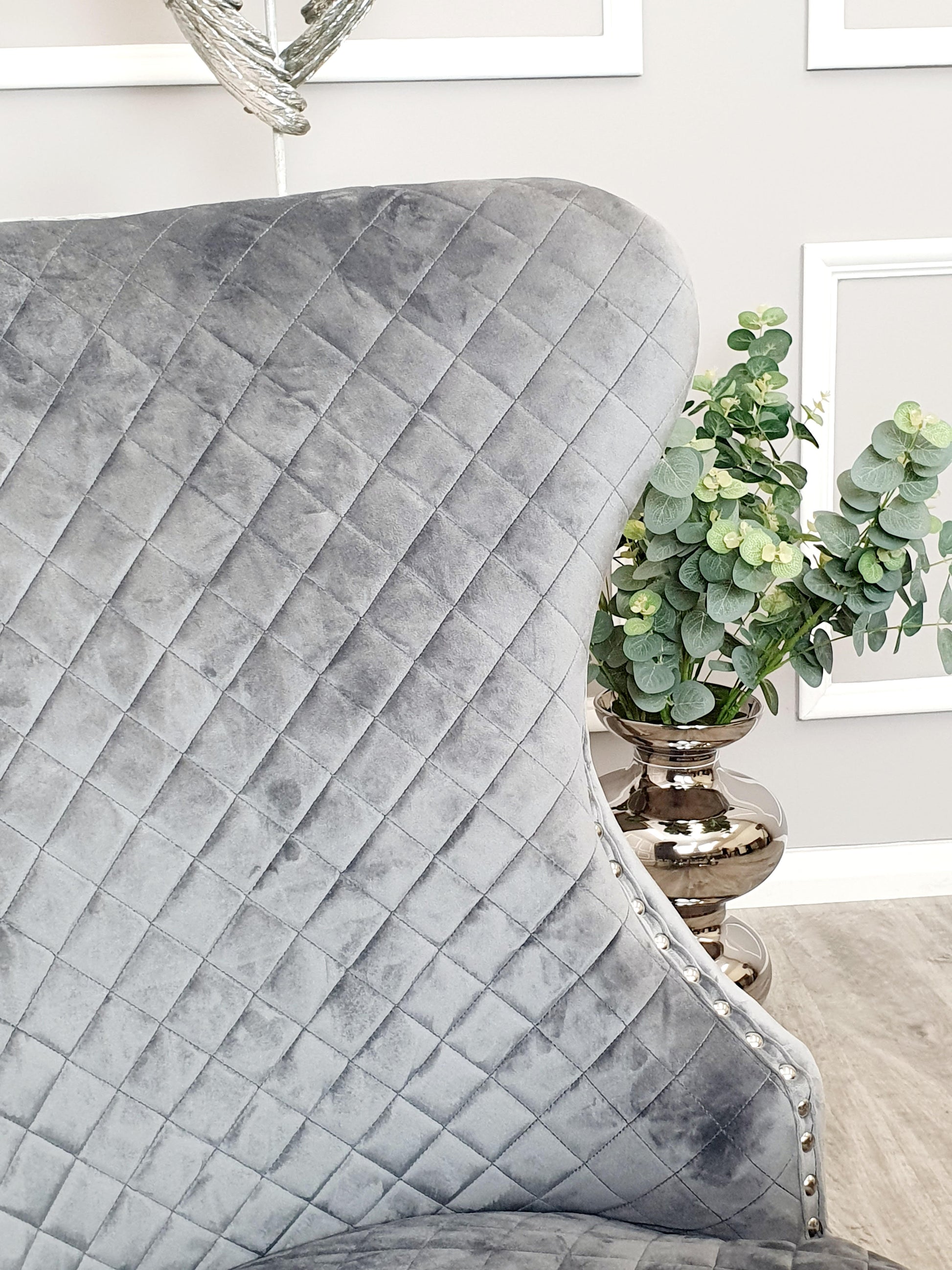 Chelsea Dining Chair with Lion Knocker & Buttoned Back