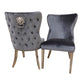 Chelsea Dining Chair with Lion Knocker & Buttoned Back