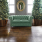 Chesterfield 2 Seater Shelly Lichen Leather Sofa Settee