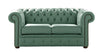 Chesterfield 2 Seater Shelly Lichen Leather Sofa Settee