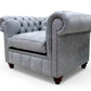 Chesterfield Alfie XL Low Back Club Armchair Vintage Ash Grey Cracked Wax Leather