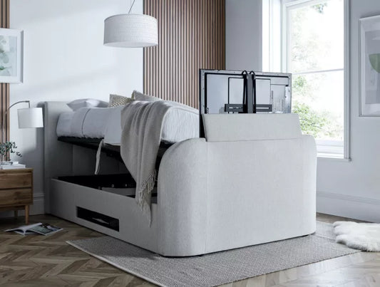 Copenhagen Upholstered Ottoman TV Bed - Shell