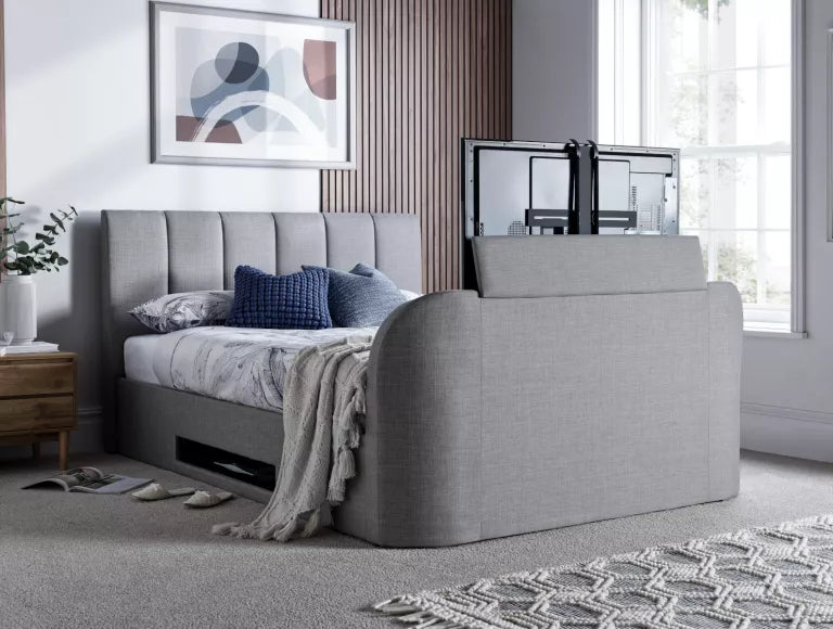Copenhagen Upholstered Ottoman TV Bed - Mid Grey