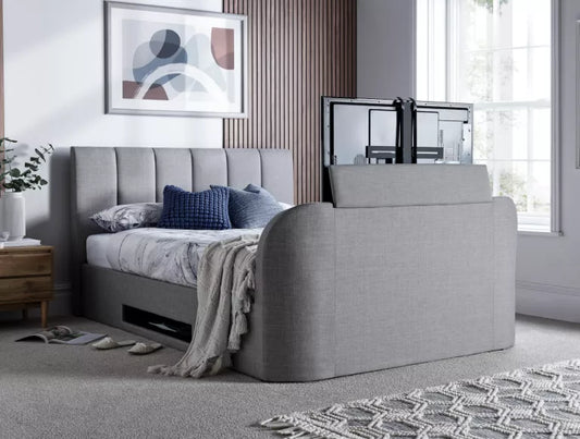Copenhagen Upholstered Ottoman TV Bed - Mid Grey