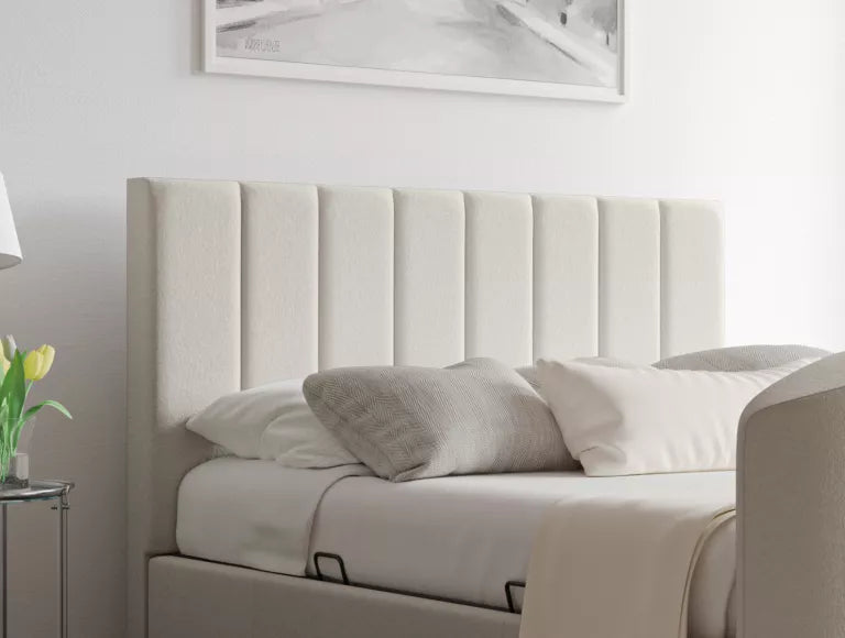 Berkley Upholstered Arran Natural Ottoman TV Bed - Bed Frame Only