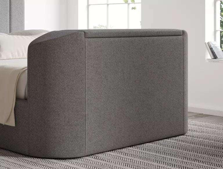 Berkley Upholstered Arran Pebble Ottoman TV Bed - Bed Frame Only
