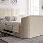 Berkley Upholstered Boucle Ivory Ottoman TV Bed - Bed Frame Only