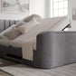 Berkley Upholstered Hugo Platinum Ottoman TV Bed - Bed Frame Only