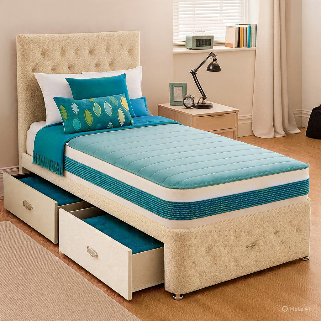 Single Divan Bed Set - Choice of Mattress & Optional Storage