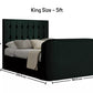 Dorchester Upholstered Hugo Bottle Green Ottoman TV Bed - Bed Frame Only