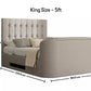 Dorchester Upholstered Linea Fog Ottoman TV Bed - Bed Frame Only