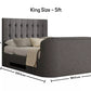 Dorchester Upholstered Arran Pebble Ottoman TV Bed - Bed Frame Only