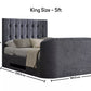 Dorchester Upholstered Hugo Platinum Ottoman TV Bed - Bed Frame Only