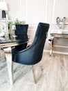 Louis 1.3m Round Dinning Table Set With Black Chairs