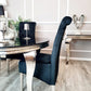 Louis 1.3m Round Dinning Table Set With Black Chairs