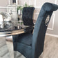Louis 1.3m Round Dinning Table Set With Black Chairs