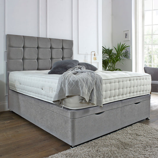 Kensington Ottoman End Lift Storage Divan Bed - Optional Headboard